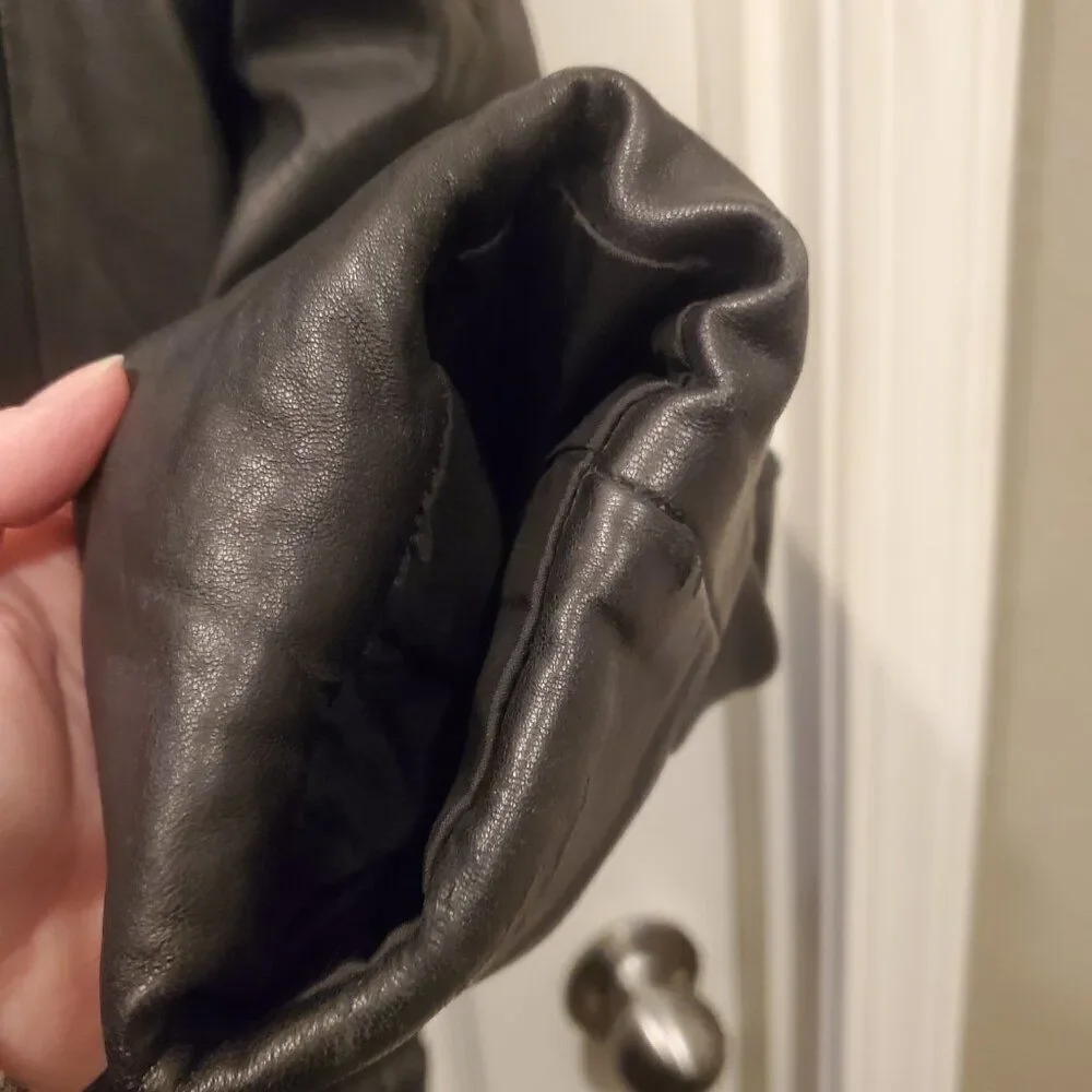 Vintage Pelle Black Genuine Leather Long Trench Coat Friends/Matrix 90's XL-XXL